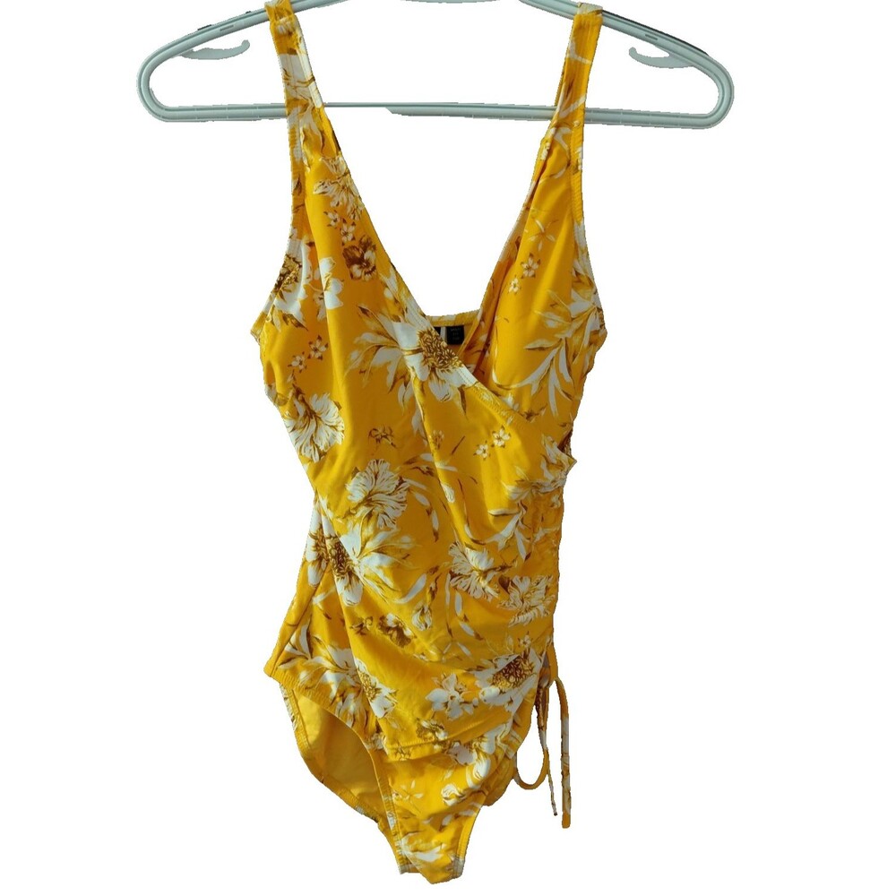 Niptuck Swim One Piece Swimsuit Women's 8 Orange Floral Multi Fit Cup Sz 4